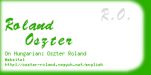 roland oszter business card